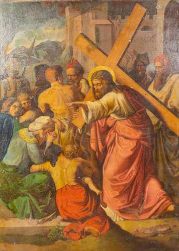 No signature found, 'Christ bearing the cross, a painti...