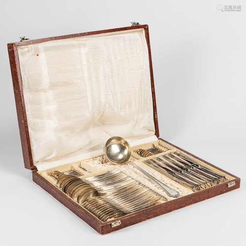 A box with silver-plated cutlery and marked Wiskemann, with ...