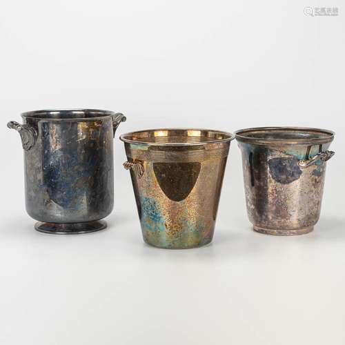 A collection of 3 silver plated champagne buckets, of which ...