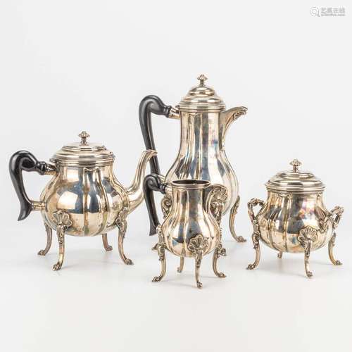 A coffee and tea service made of silver and marked 800 and D...