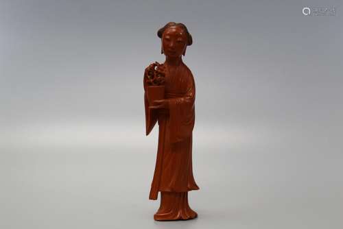 Chinese Wood Carving of a Meiren