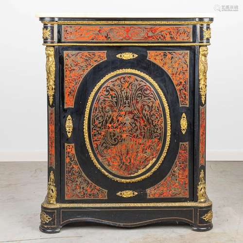 A cabinet decorated with inlaid tortoiseshell in Boulle marq...