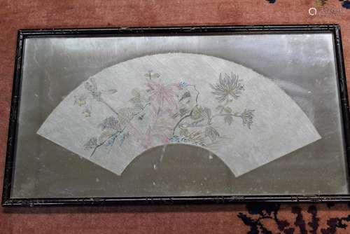 Chinese Painted Fan Mirror