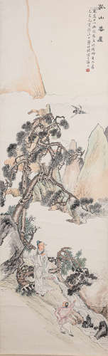 叶培橚人物风景（lot095-111为同一藏家藏）纸本立轴