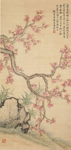 朱葆慈花卉（lot095-111为同一藏家藏）绢本立轴