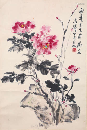 王雪涛（同一上款）花卉（lot123-138为同一藏家藏）纸本立轴