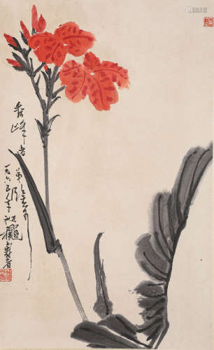潘天寿花卉纸本立轴