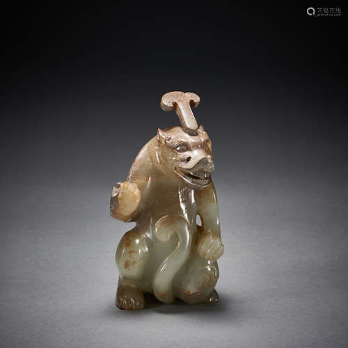 Ancient Hetian Jade Beast in China