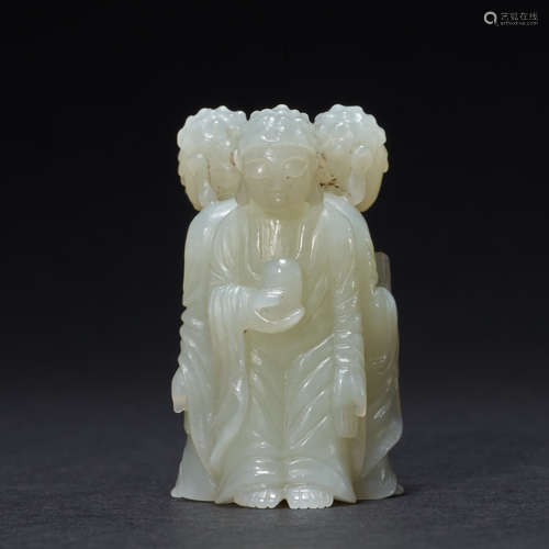 Hetian jade Buddha of Qing Dynasty