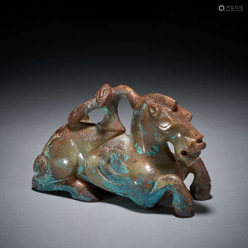 Ancient Jade People Riding Horses