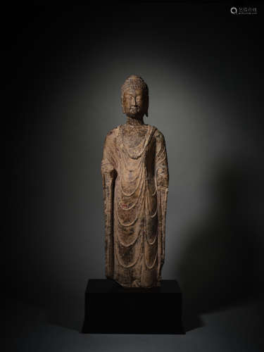 Ancient Chinese bronze-gilt Buddha statue