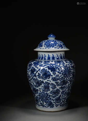 Blue and white general big pot