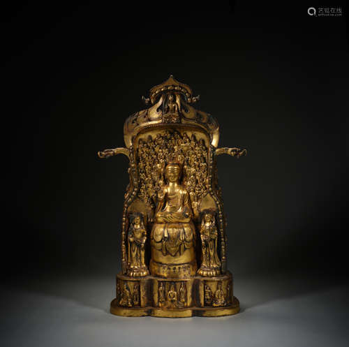 Bronze gilt Buddha statue, in ancient China