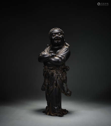 Bronze smiling face man in Qing Dynasty