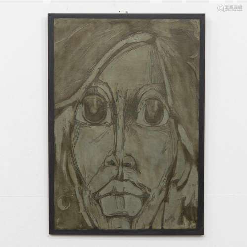 DESANTO (XX) 'Portrait' a mixed media with metal. ...