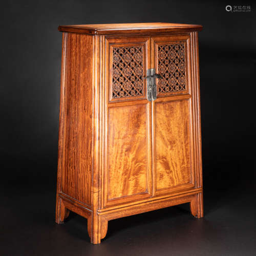 CHINESE YELLOW PEAR WOOD BOOKCASE, QING DYNASTY