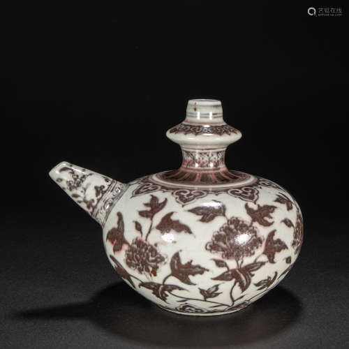 CHINESE GLAZE RED TEAPOT, MING DYNASTY