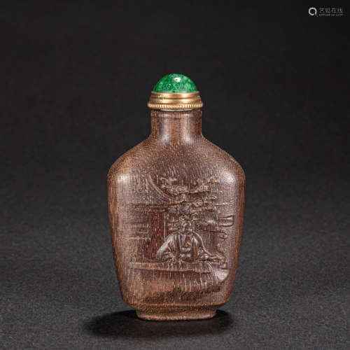 CHINESE ALOES WOOD SNUFF BOTTLE