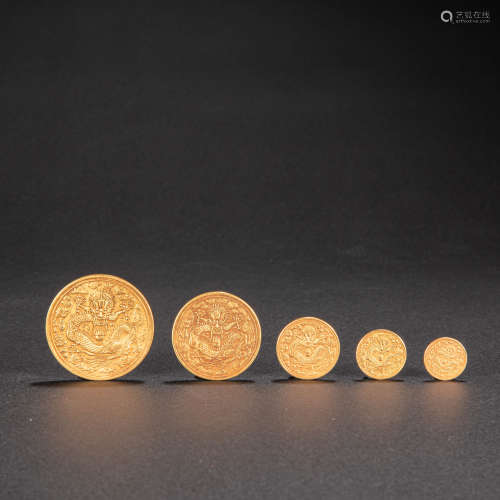 A SET OF  CHINESE GOLD COINS