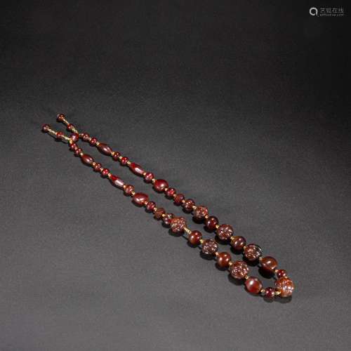 CHINESE AGATE NECKLACE, LIAO DYNASTY
