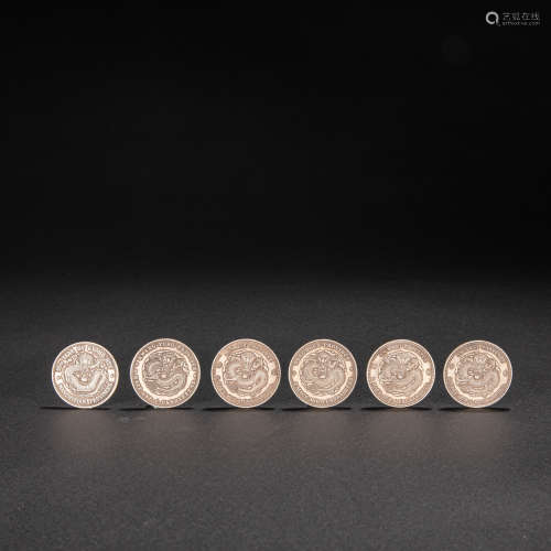 A GROUP OF CHINESE  SILVER COINS