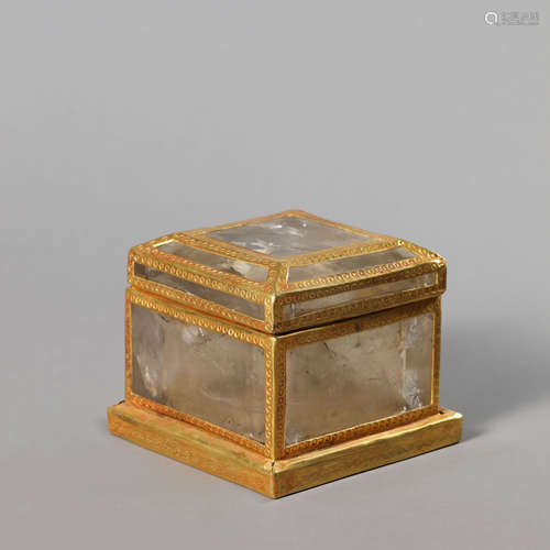 A Crystal Rock Box and Cover