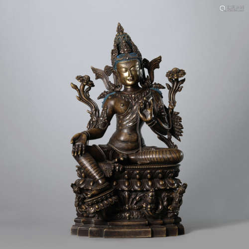 A Copper Alloy Figure of Green Tara, Pala Style