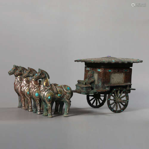 A Gold and Silver Inlaying Bronze Carriage