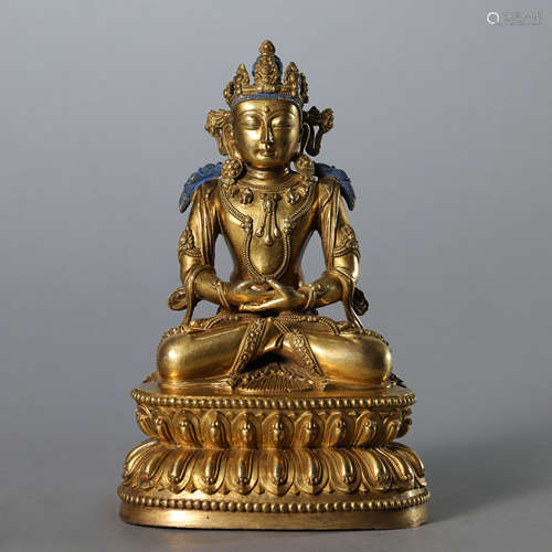 A Gilt Bronze Figure of Amitayus