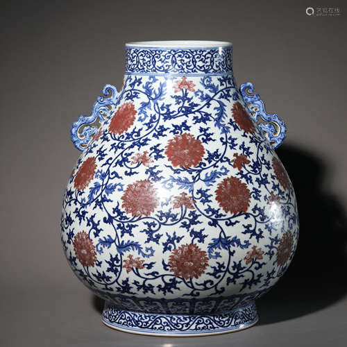 An Underglaze Blue and Copper Red Glaze Chilong Zun,Yongzhen...