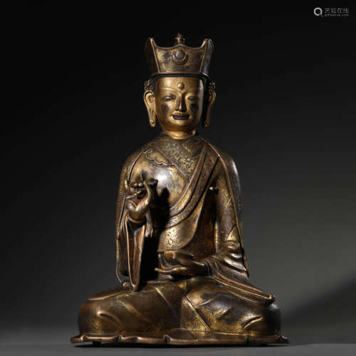 A Gilt Bronze Figure of Padmasambhava