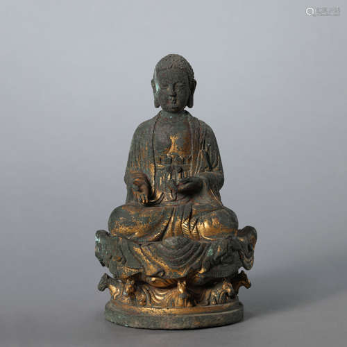 A Gilt Bronze Figure of Shakyamuni