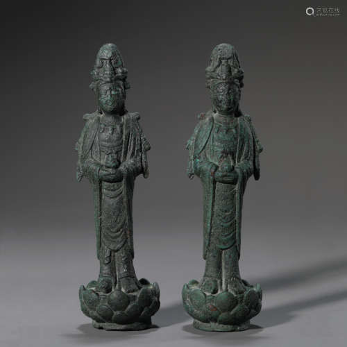 A Set of Two Bronze Ritual Buddha Figures