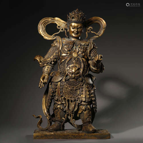 A Gilt Bronze Figure of Celestial King