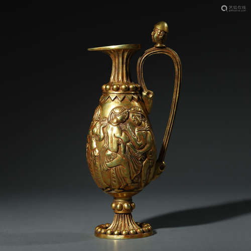 A Silver Gilding Figure Ewer