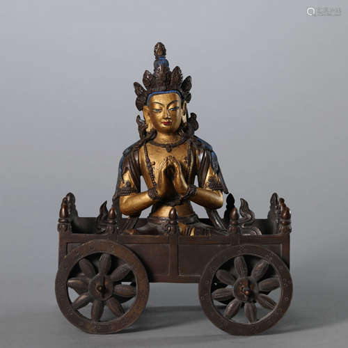 A Gilt Bronze Figure of Marici,Qianlong Mark