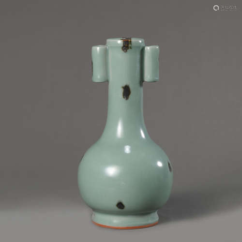 A Celadon Glaze and Splashed Pierced Vase