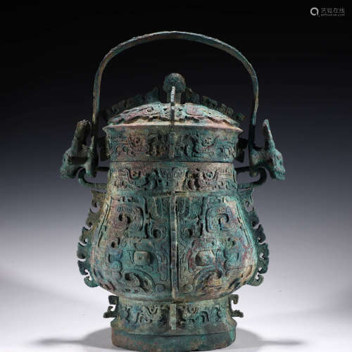 古代銅提梁罐