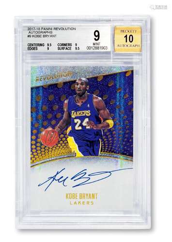 2017年PANINI公司出品科比·布莱恩特（Kobe Bryant）签名卡一张