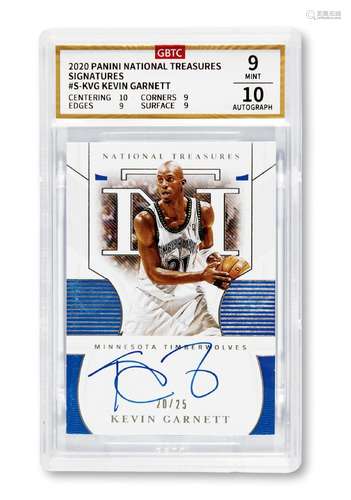 2020年PANINI公司出品国宝系列凯文·加内特（Kevin Garnett）签名卡...