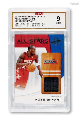 2010年PANINI公司出品科比·布莱恩特（Kobe Bryant）球衣卡一张