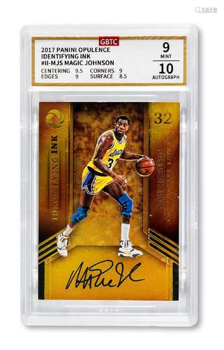 2017年PANINI公司出品金书系列魔术师约翰逊（Magic Johnson）签名卡...