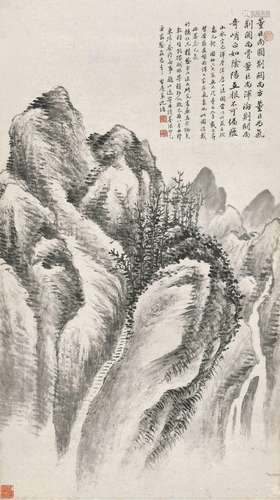 沈塘(1865-1921) 山径入幽深 己酉（1909年）作 镜心 水墨纸本