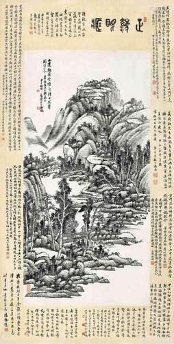 吴徵(1878-1949) 溪山欲雨 甲子（1924年）作 立轴 水墨纸本