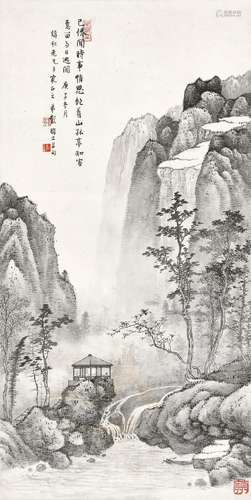 彭醇士(1896-1976) 逃闲饱看山 庚子（1960年）作 镜心 水墨纸本