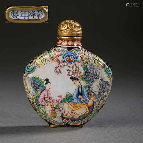 AN ENAMEL SNUFF BOTTLE, QIANLONG, QING DYNASTY, CHINA