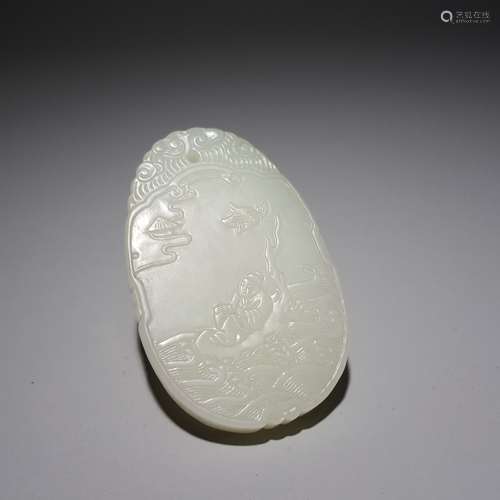 A HETIAN JADE FIGURE PENDANT