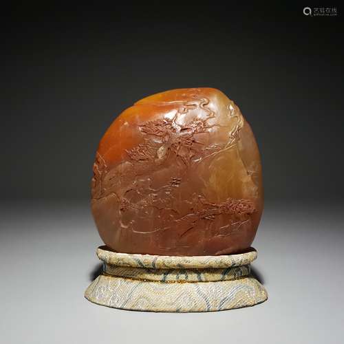 A SHOUSHAN MOUNTAIN STONE SEAL, LIN QINGQING CARVED