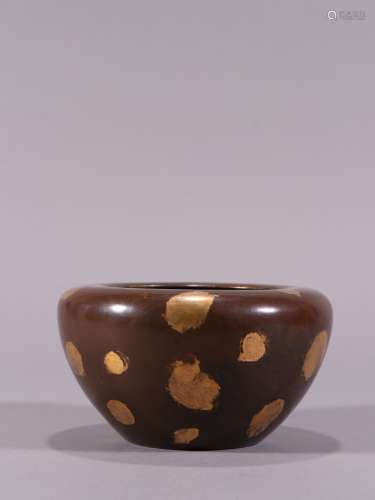 A MING XUANDE BOWL TYPE WITH GOLD INCENSE BURNER