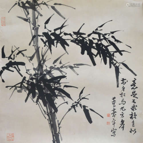 A CHINESE PAINTING BAMBOO, DONG SHOUPING MARKED